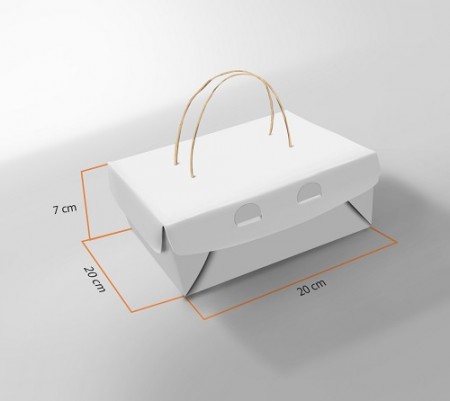 Embalagem c/ Alça para Delivery Fast Food (20 x 20 x 7 cm) Personalizada