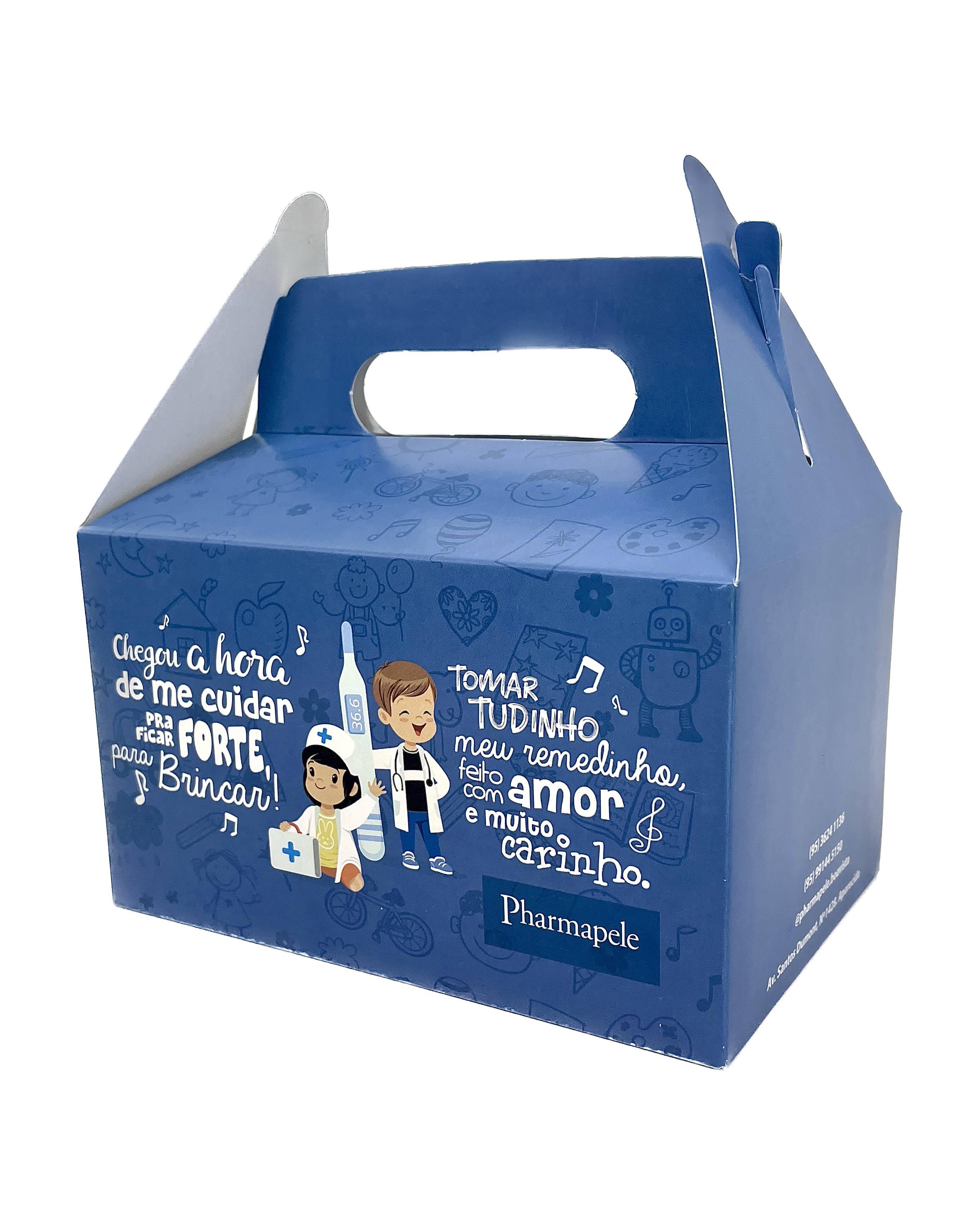 Kit Lanche - Embalagem maleta p/ Lanche Multiuso (16,5 x 11 x 9,5 cm) c/ Alça Personalizada