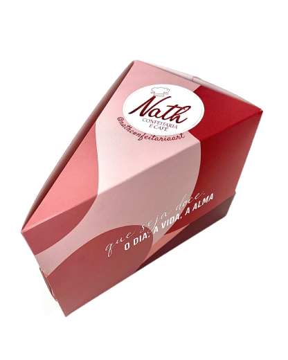 Embalagem Bolo Fatia s/ Berço (17 x 10 x 12 cm) Personalizada