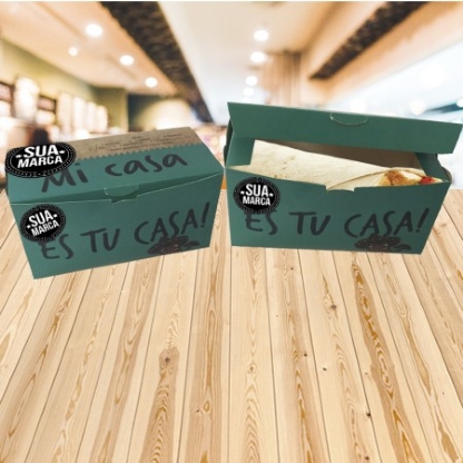 Embalagem Caixa para Burrito Delivery Personalizada