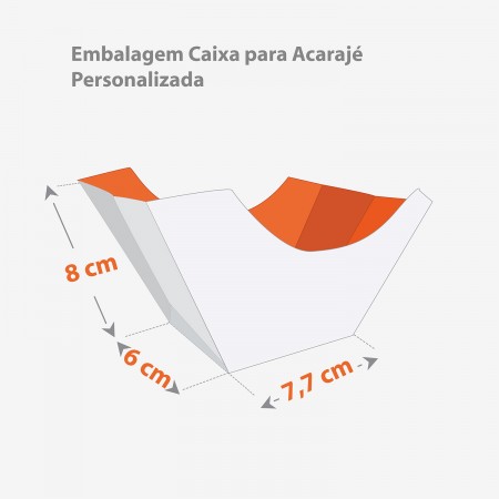 Embalagem Barca para Acarajé (7,7 x 6 x 8 cm) Personalizada