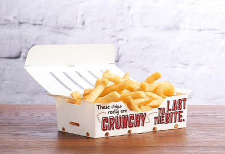 Embalagem Delivery Fritura Super Crocante Com Berço (20 x 11 x 6 cm) - Personalizada