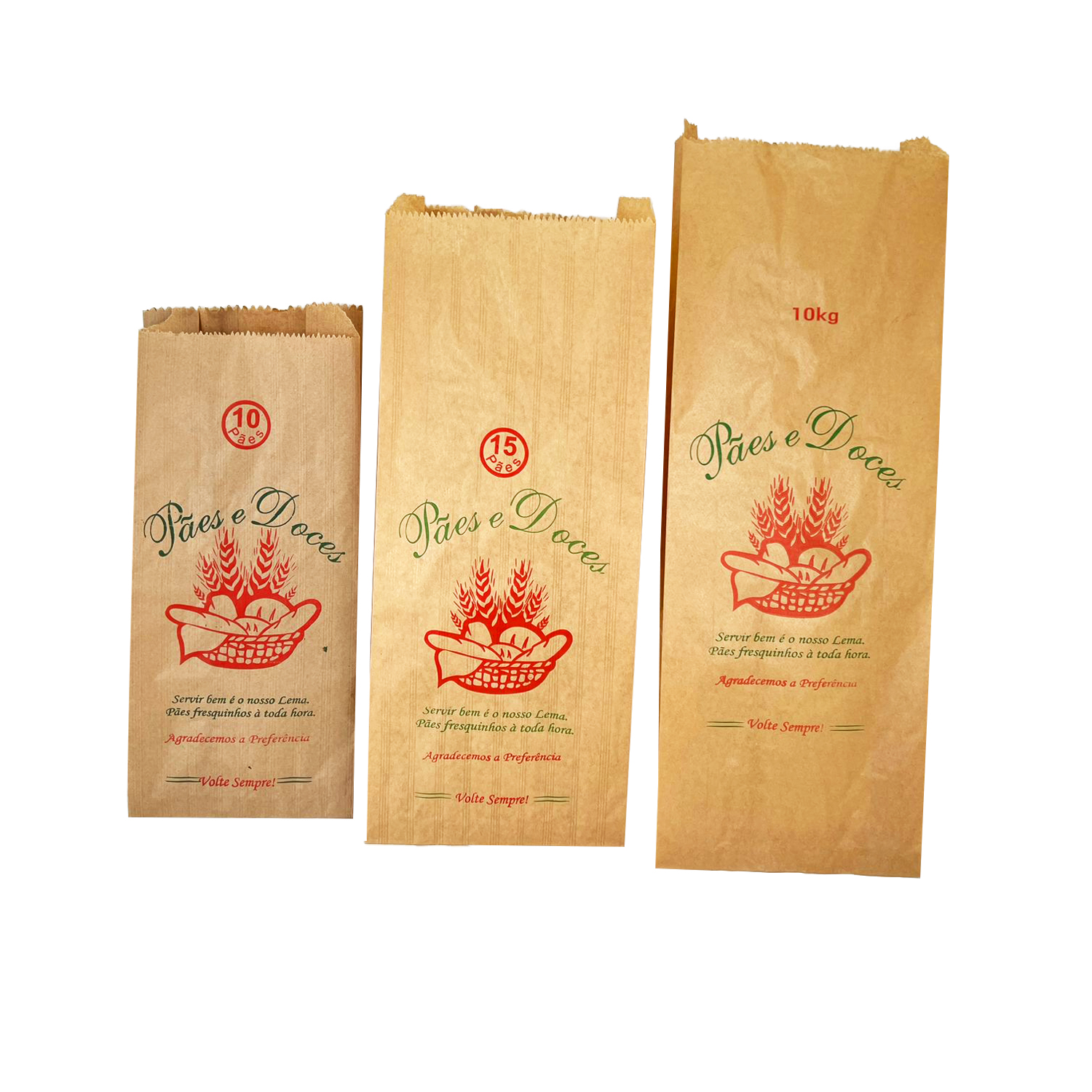 Saco p/ Pão papel Kraft Pardo -  500 unidades