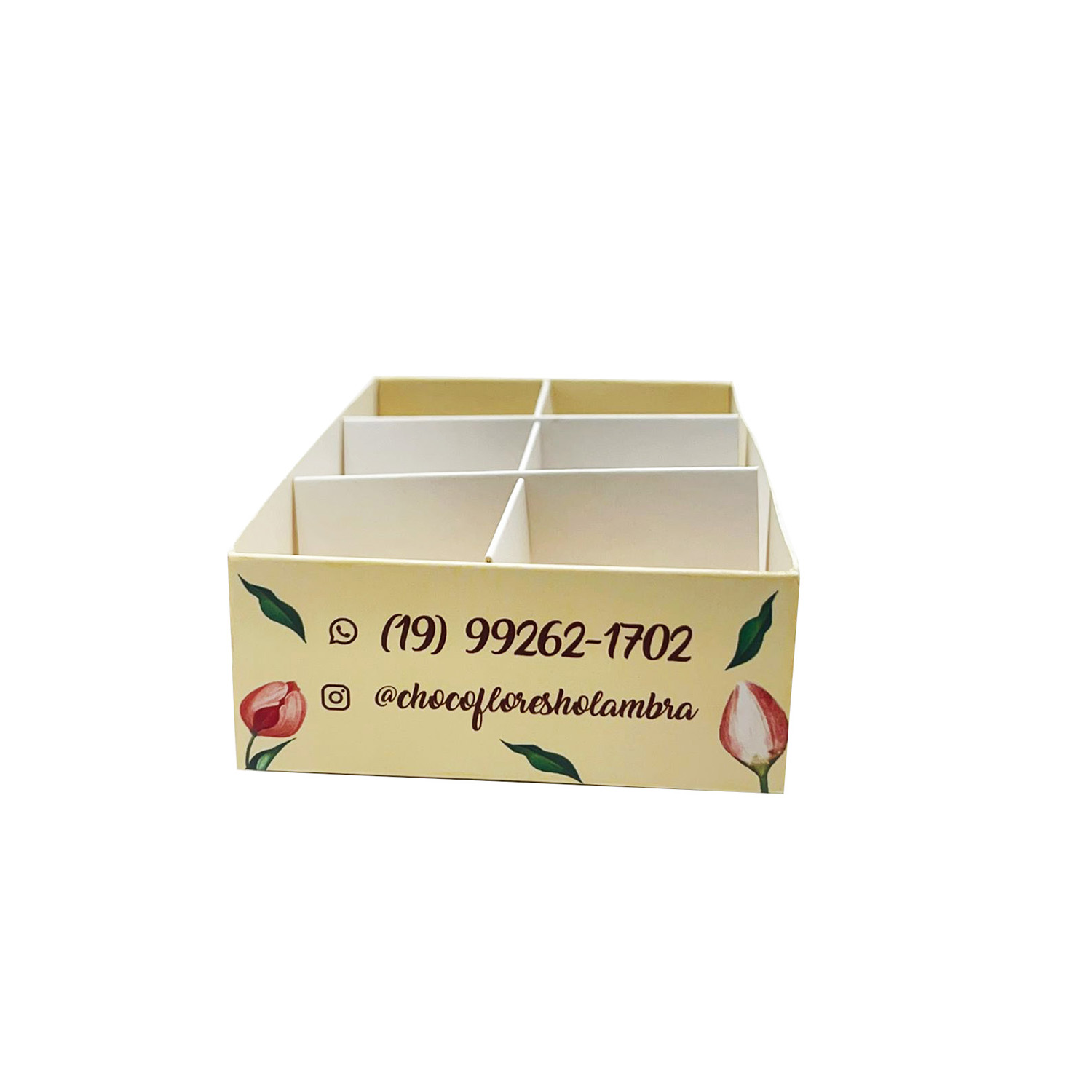 Embalagem Premium para 06 Brigadeiros c/ Visor Vazado (12,5 x 8,5 x 3,5 cm) Personalizado