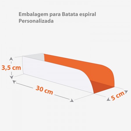 Embalagem para Batata espiral Personalizada 30 x 5 x 3,5 cm