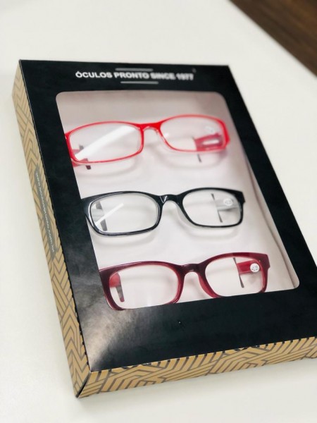 Embalagem para óculos com visor de acetato (25 x 18 x 3 cm) c/ berço Personalizado