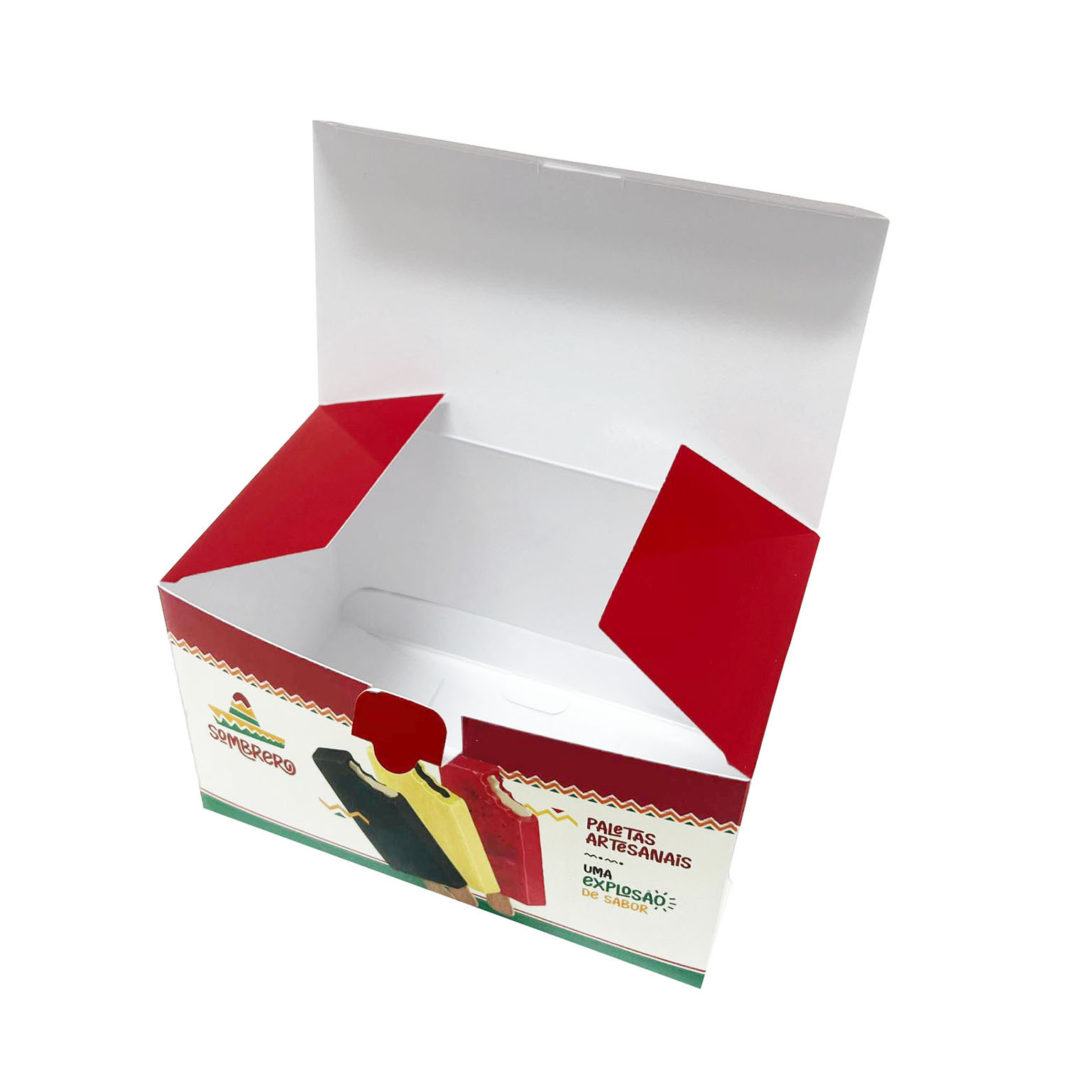 Caixa Para Sorvete / Picolé c/ Laminação Externa (17 x 9,5 x 10 cm) Personalizada
