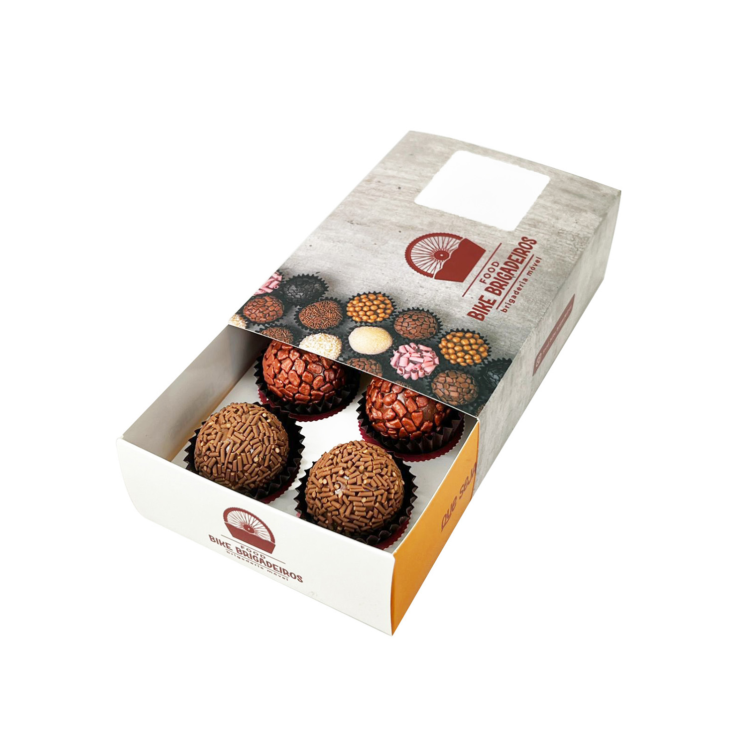 Embalagem Gaveta para 6 Brigadeiros (13 x 9 x 4 cm) Personalizada
