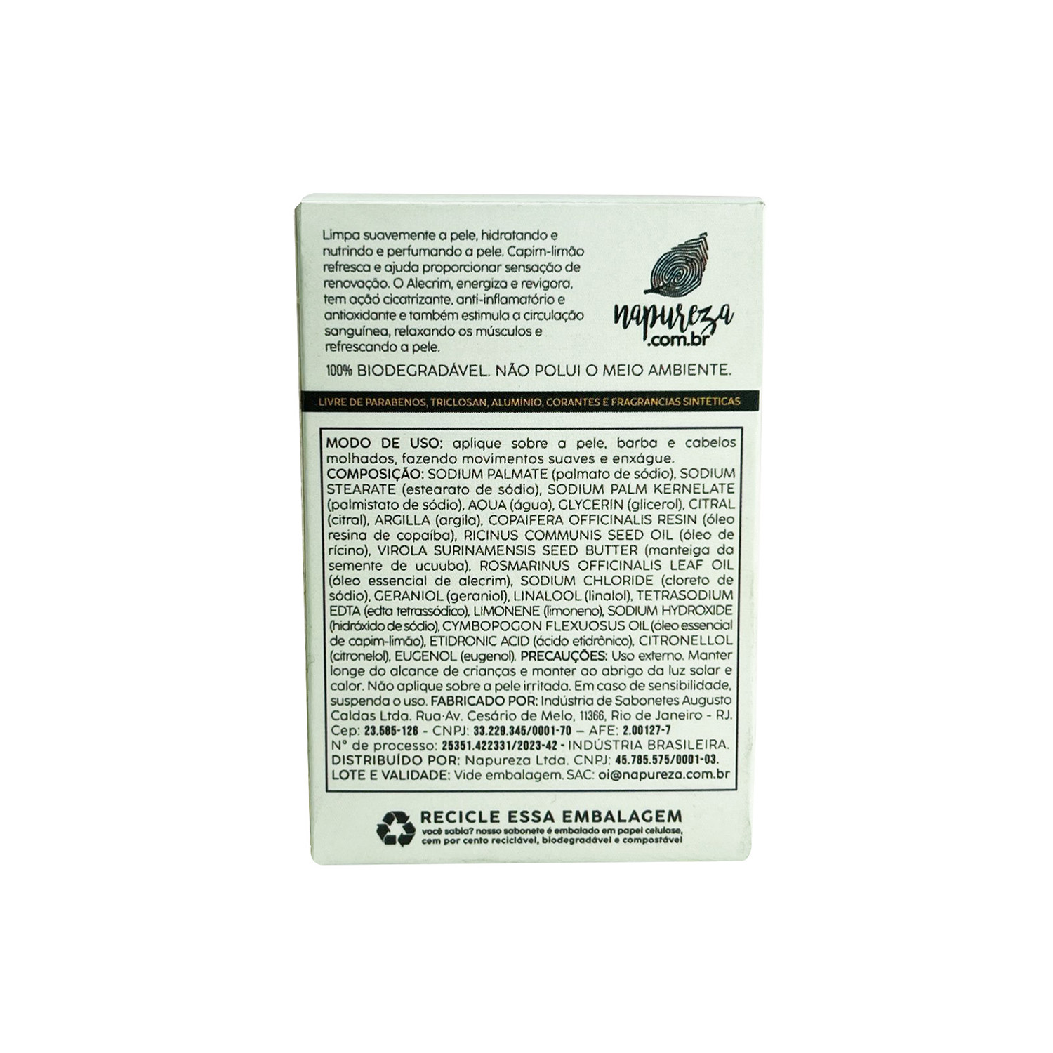 Embalagem para Sabonete (5,4 x 7,9 x 2,6 cm) Personalizada