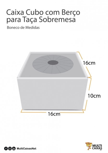Suporte c/ Berço p/ Taça Sobremesa (16 x 16 x 10 cm) Personalizada