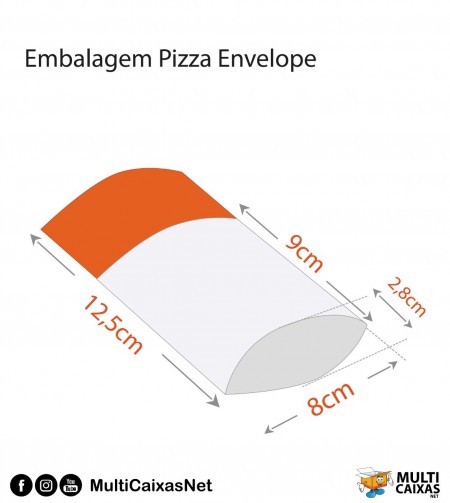 Embalagem Pizza Envelope Wrap Personalizada