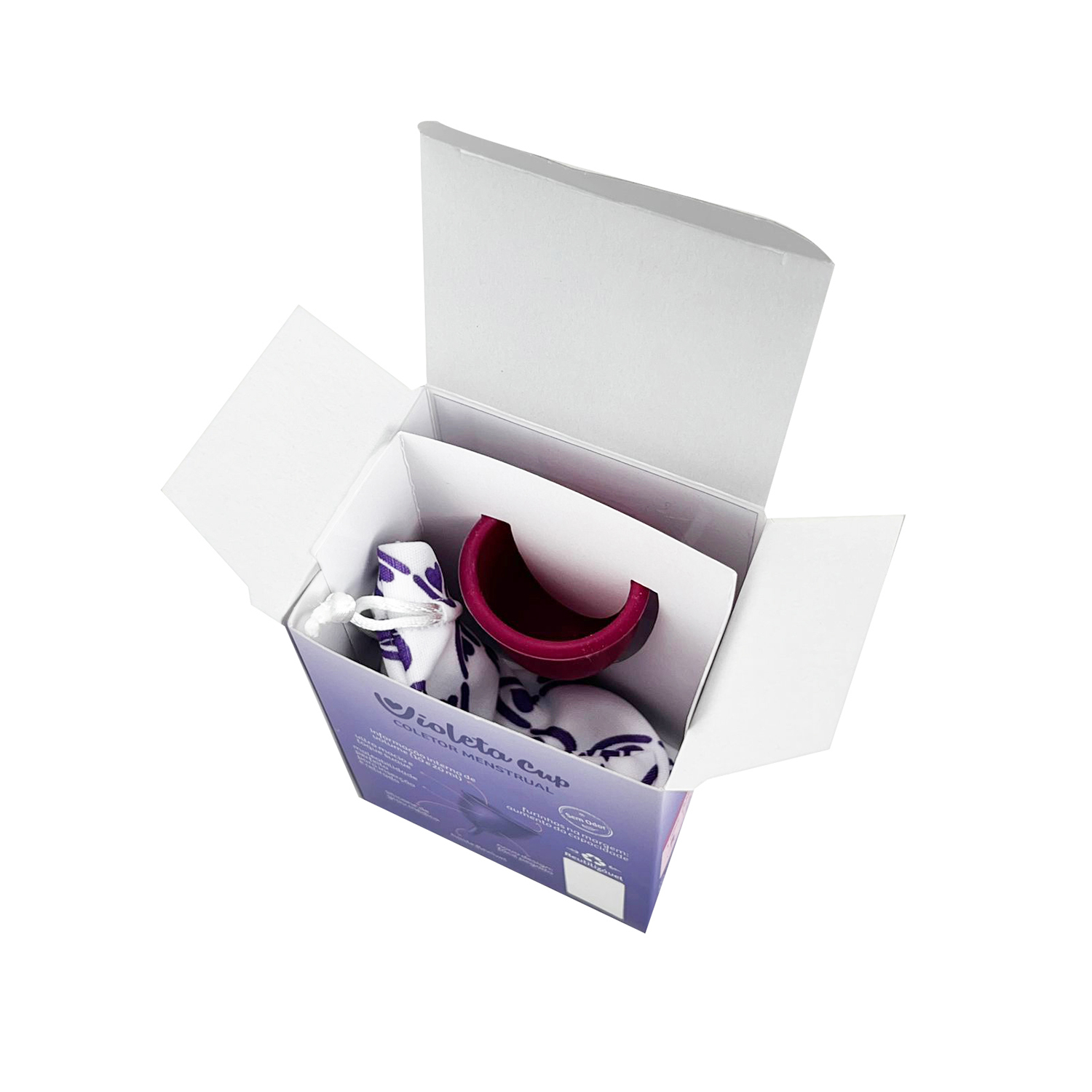 Embalagem pata Coletor Mentrual Tipo A (14 x 9 x 15 cm) Personalizada