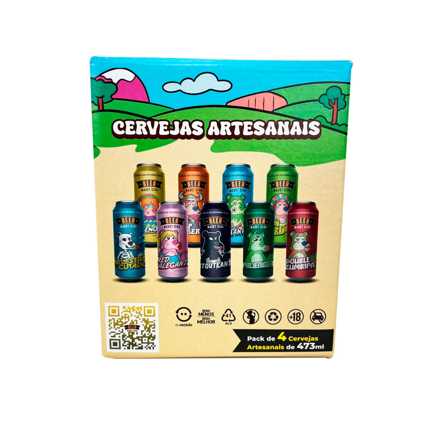 Caixa empastada p/ 4 latas (13,5 x 13,5 x 16 cm) Personalizada