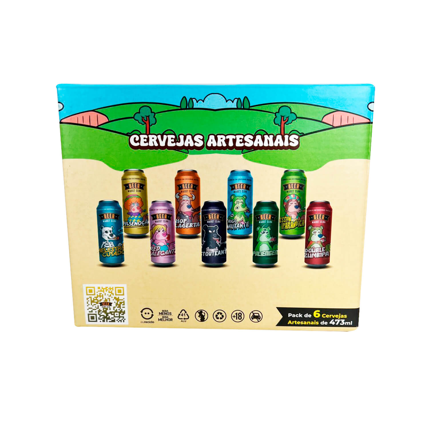 Caixa empastada p/ 6 latas (19,8 x 13,5 x 16 cm) Personalizada