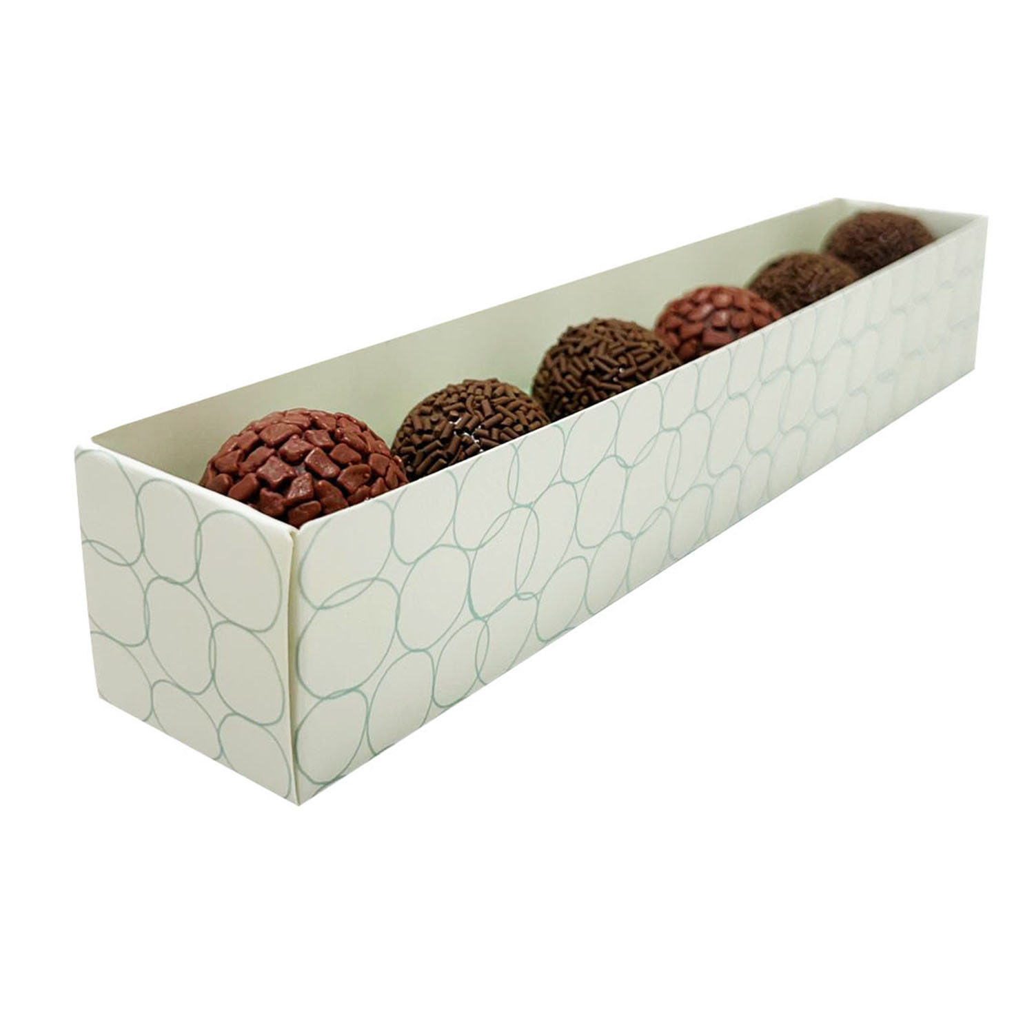 Embalagem Gaveta para 06 Brigadeiros ( 24 x 4 x 4 cm) Personalizada