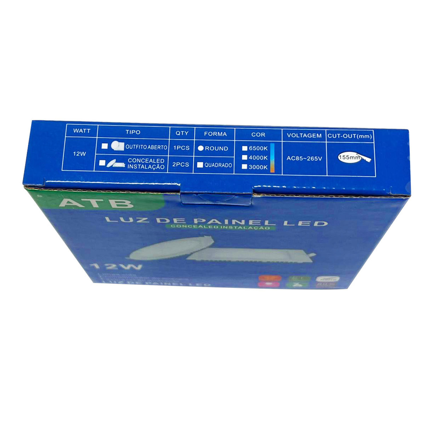 Caixa para Led 12W empastada c/Laminação externa (17 x 3,3 x 19 cm) Personalizada