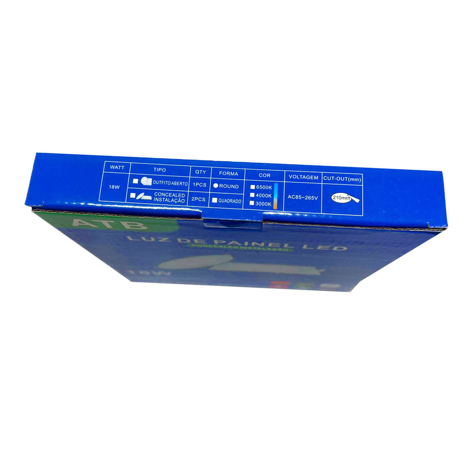 Caixa para Led 18W empastada c/Laminação externa (22 x 3,3 x 24 cm) Personalizada