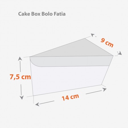 Embalagem Bolo Fatia s/ Berço (14 x 10 x 10 cm) Personalizada