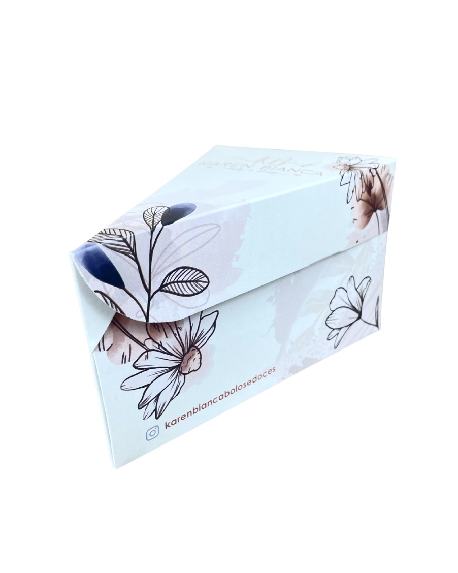 Embalagem Bolo Fatia s/ Berço (14 x 10 x 10 cm) Personalizada