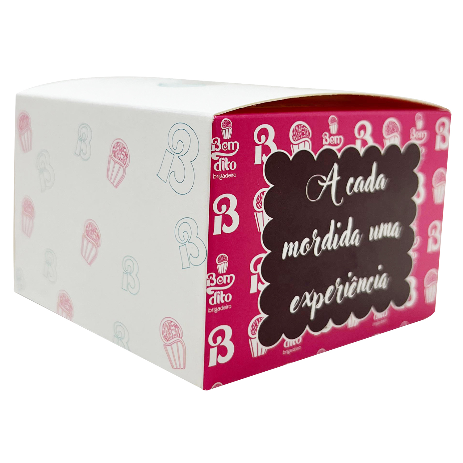 Embalagem para 04 Brigadeiros (9 x 9 x 6 cm) Personalizada