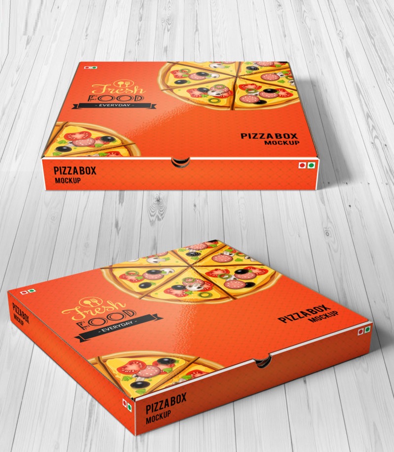 Caixa Pizza quadrada (35 x 35 x 5 cm) empastada e conjugada Personalizada