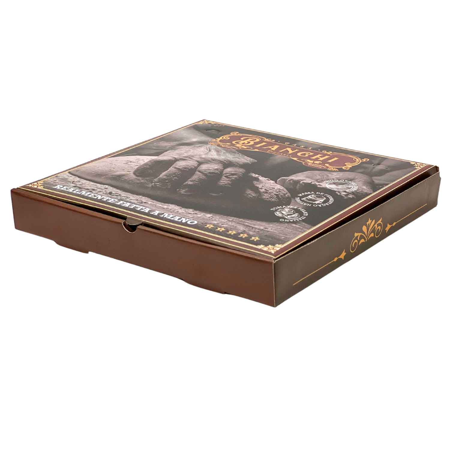 Caixa Pizza quadrada (35 x 35 x 5 cm) empastada e conjugada Personalizada
