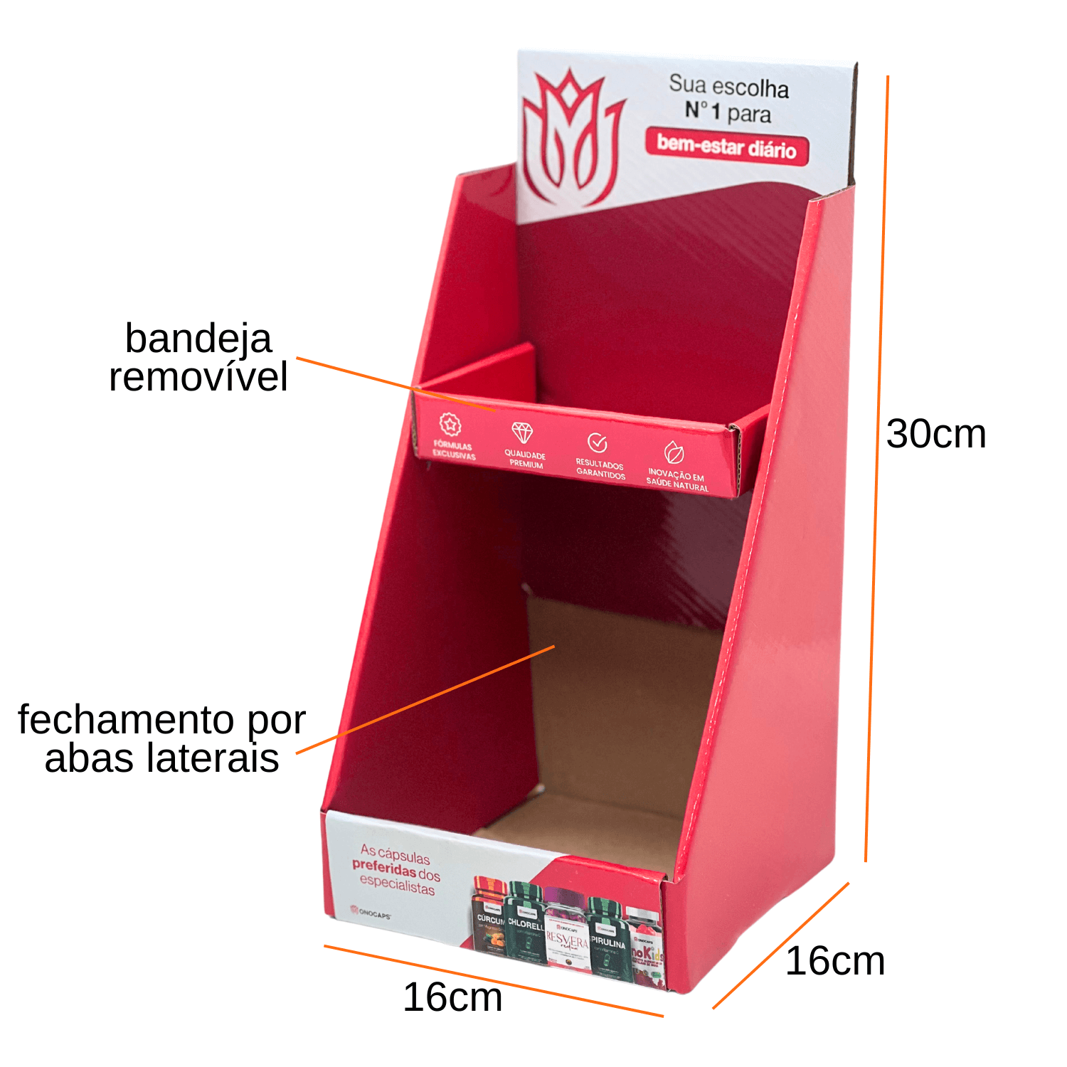 Caixa Display empastada (16 x 16 x 30 cm) Personalizada