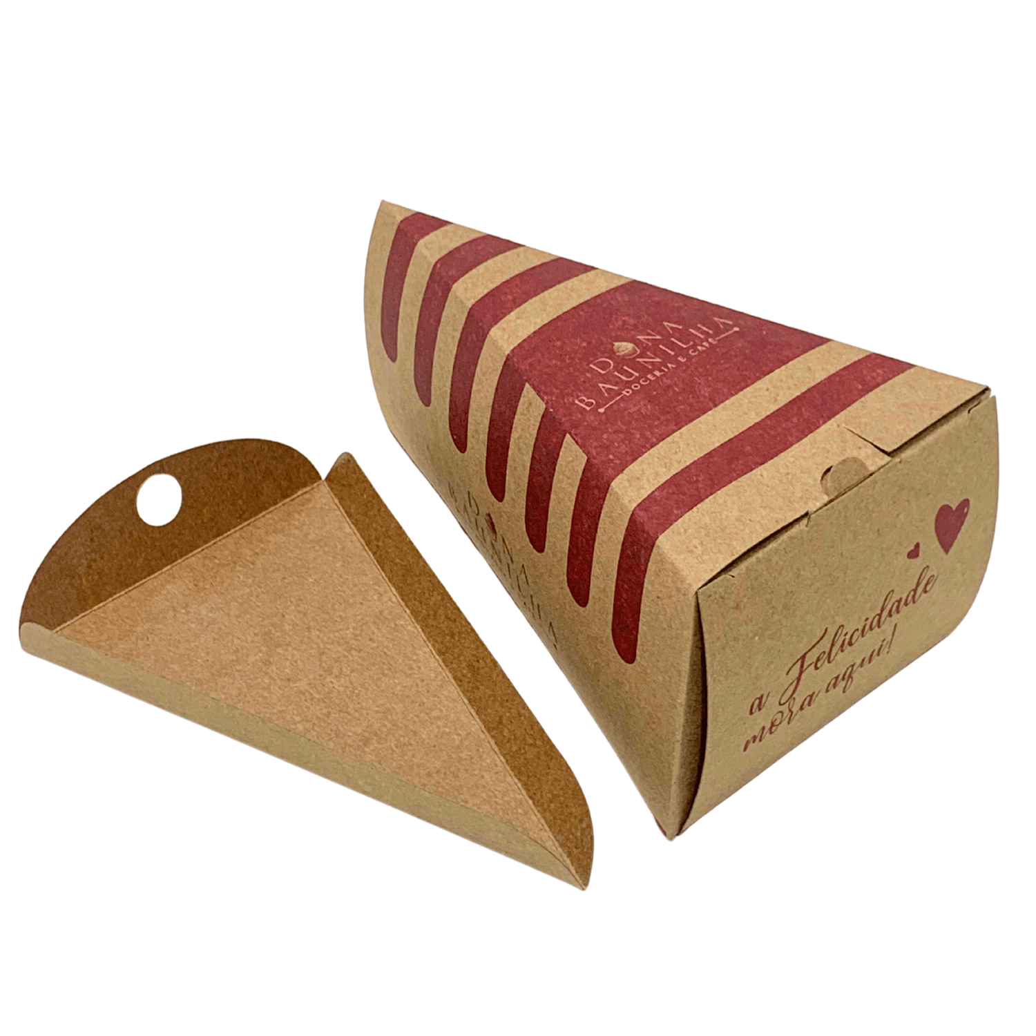 Embalagem Bolo Fatia c/ Berço (16,9 x 10 x 8 cm) Personalizada