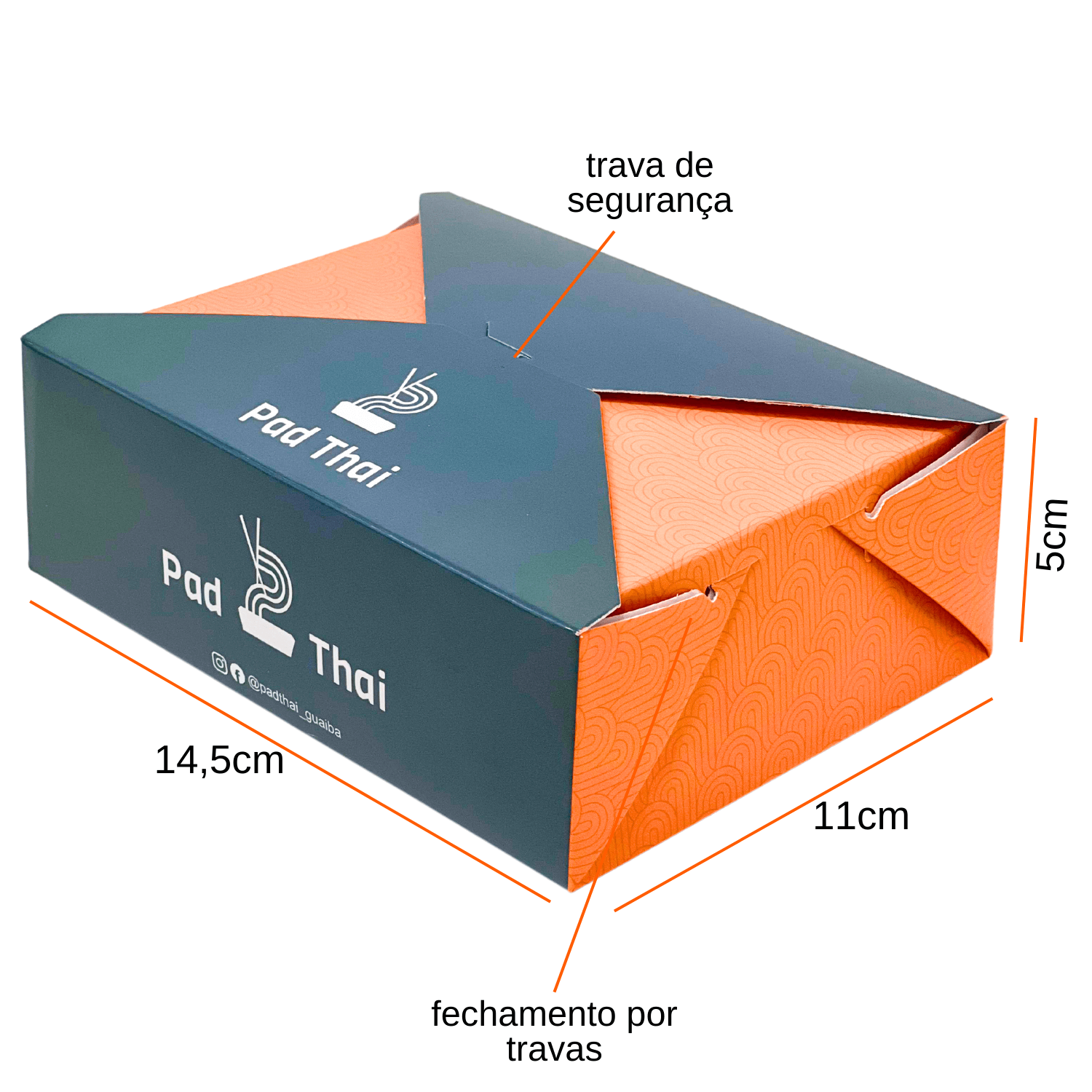 Embalagem Antivazamento c/ Laminação Interna (14,5 x 11 x 5 cm) Personalizada