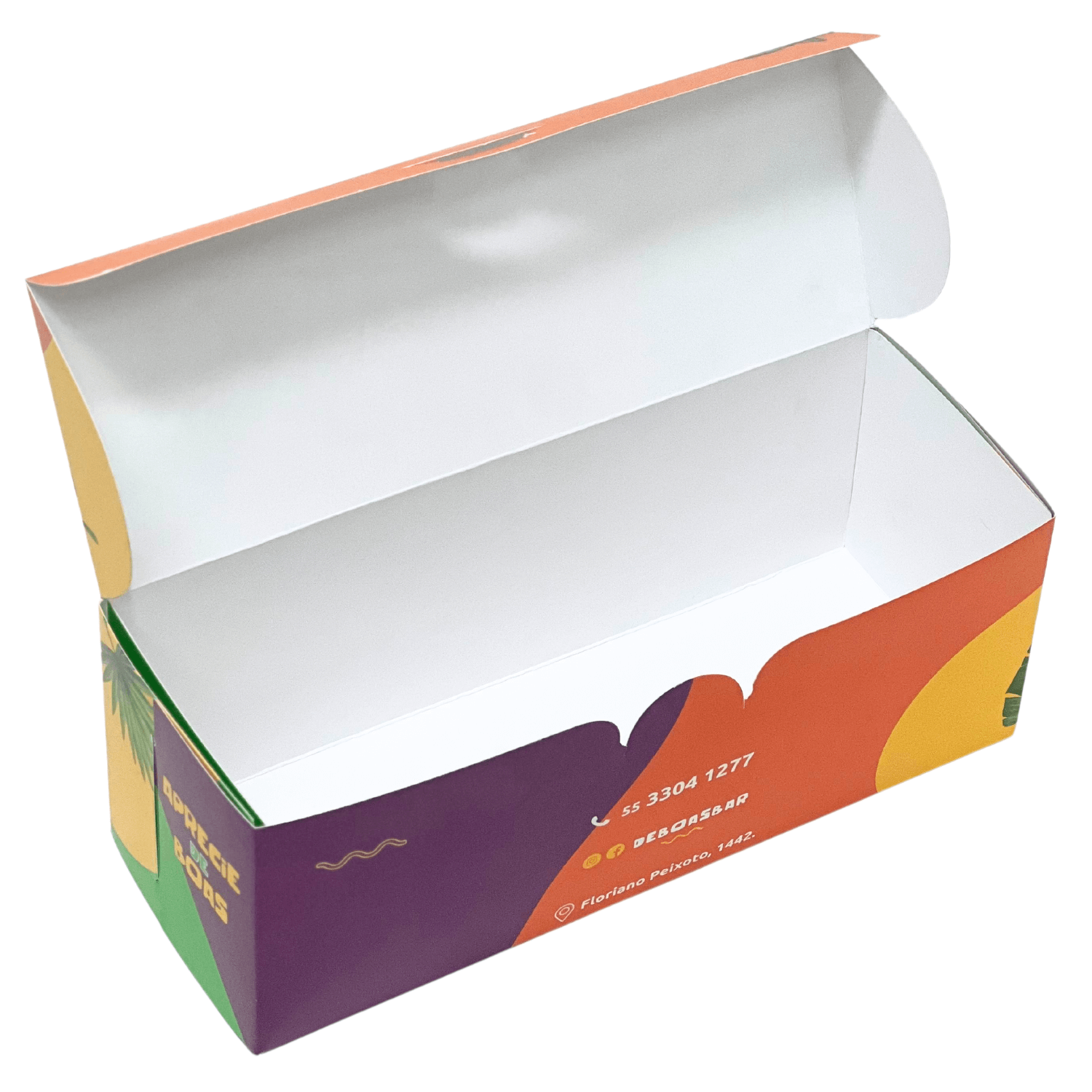 Embalagem Delivery para hot dog (22 x 8 x 8 cm) Personalizada