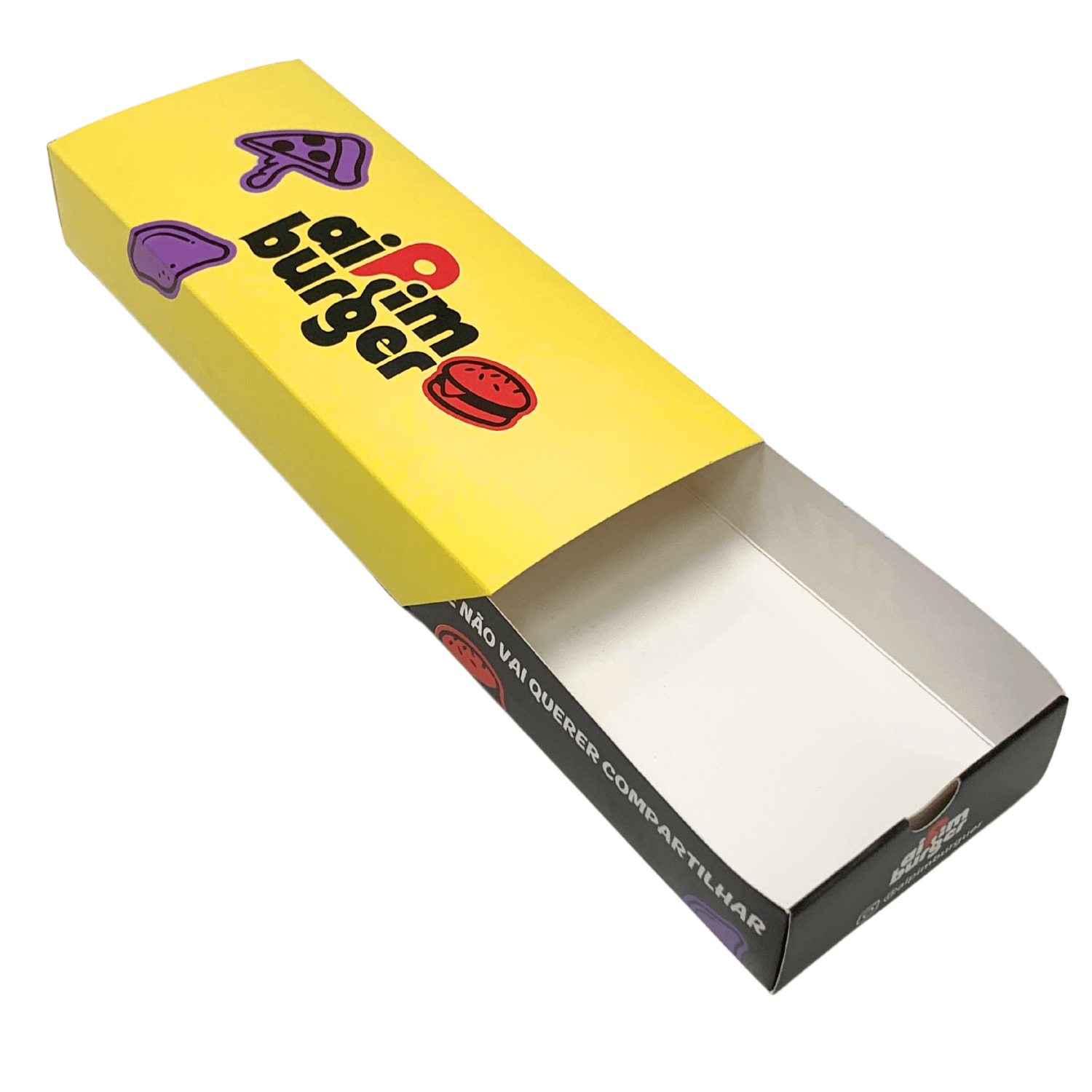Embalagem Gaveta Para Pizza retangular (25 x 10 x 4 cm) Personalizada