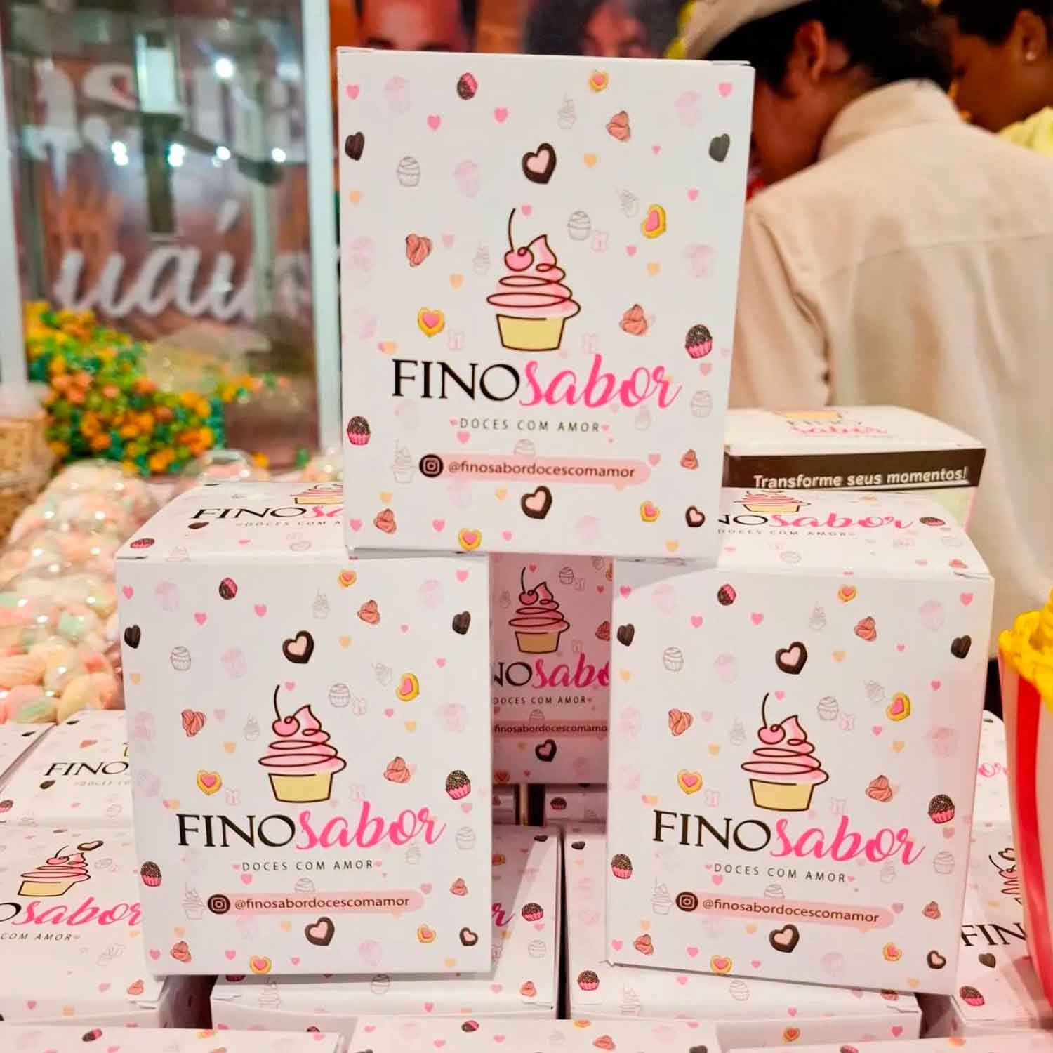 Embalagem Para pipoca gourmet (8 x 8 x 10 cm) Personalizada