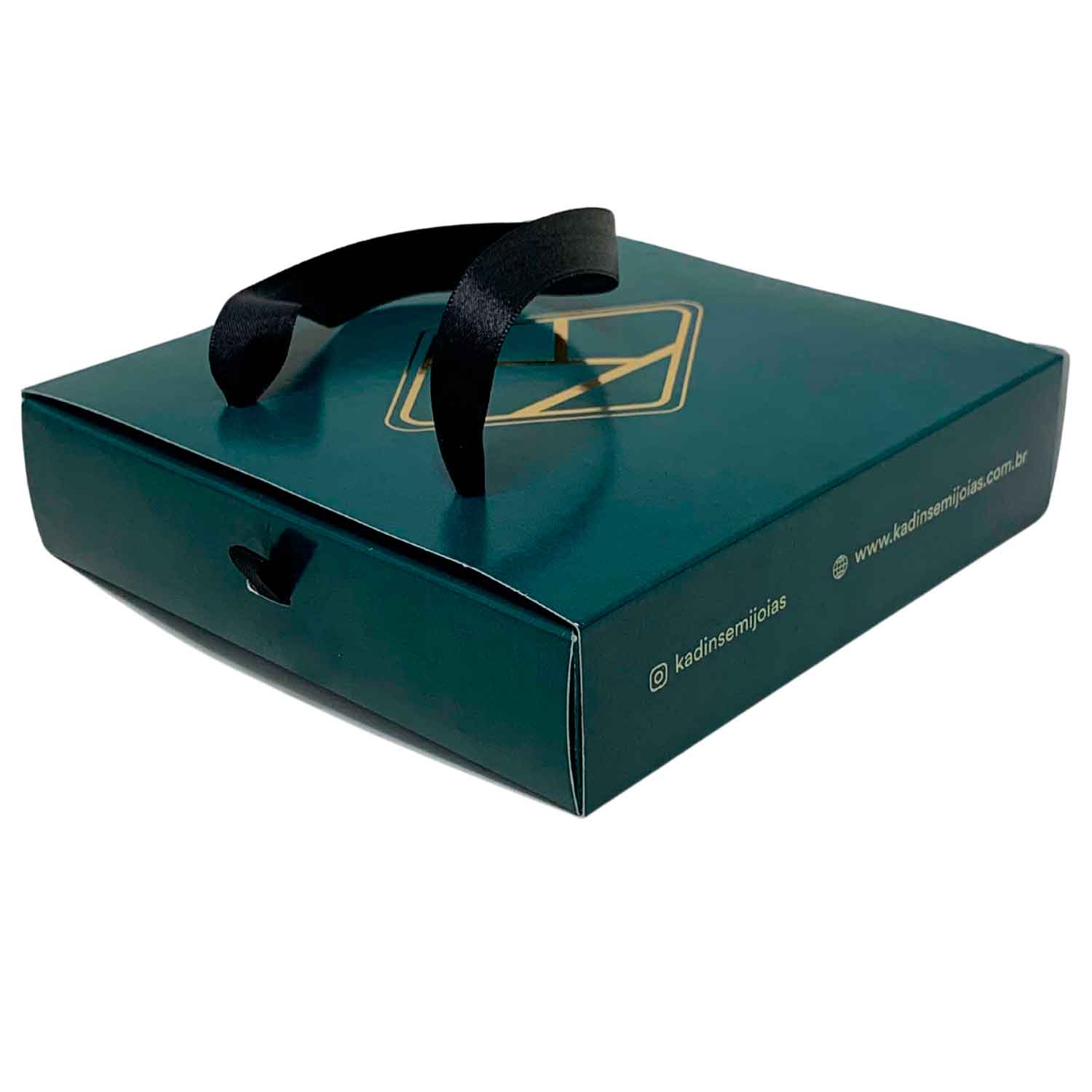 Embalagem gaveta com alça e Puxador (13 x 13 x 3 cm) Personalizada