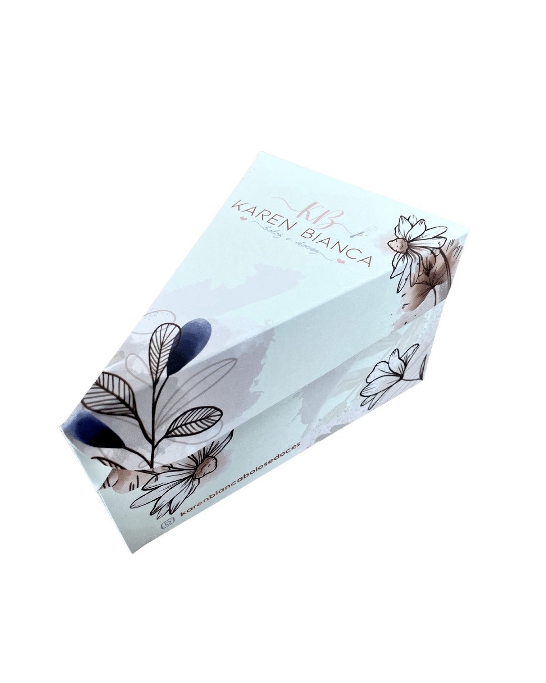 Embalagem Bolo Fatia s/ Berço (14 x 9 x 10 cm) Personalizada