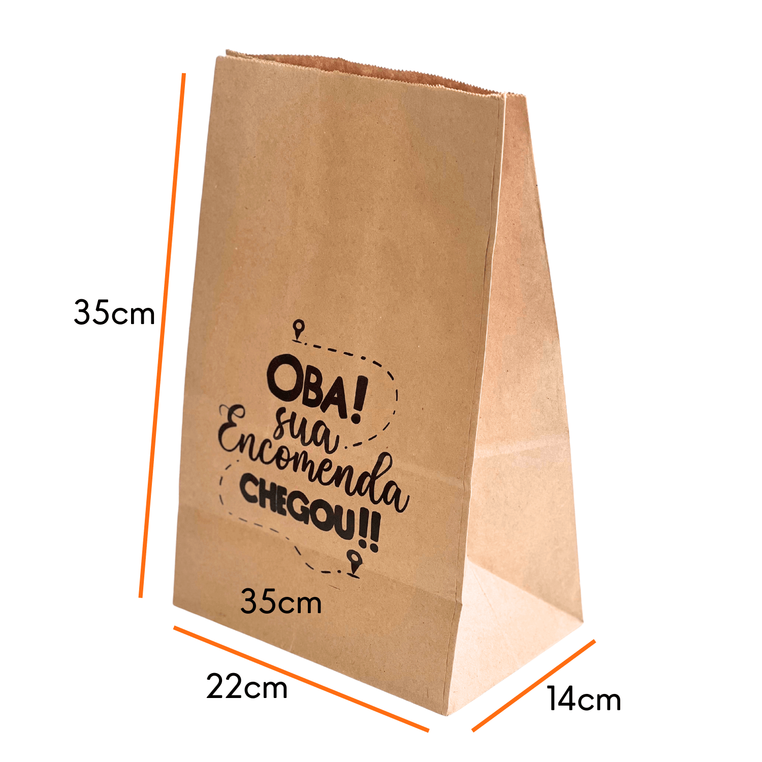 Saco Kraft Delivery (22 x 14 x 35 cm) - 100 Unidades