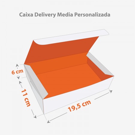 Caixa Delivery c/ Laminação (20 x 9,5 x 6,2 cm) Personalizada