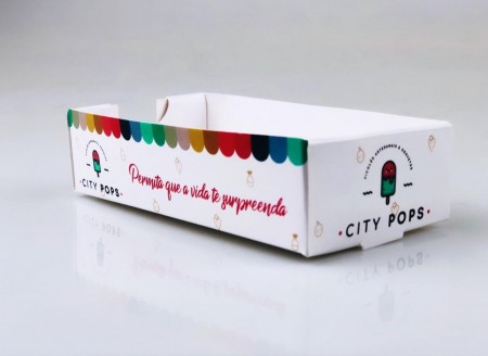 Embalagem Caixa para sorvete, Picole, Paleta (12 x 9 x 3 cm) Personalizada