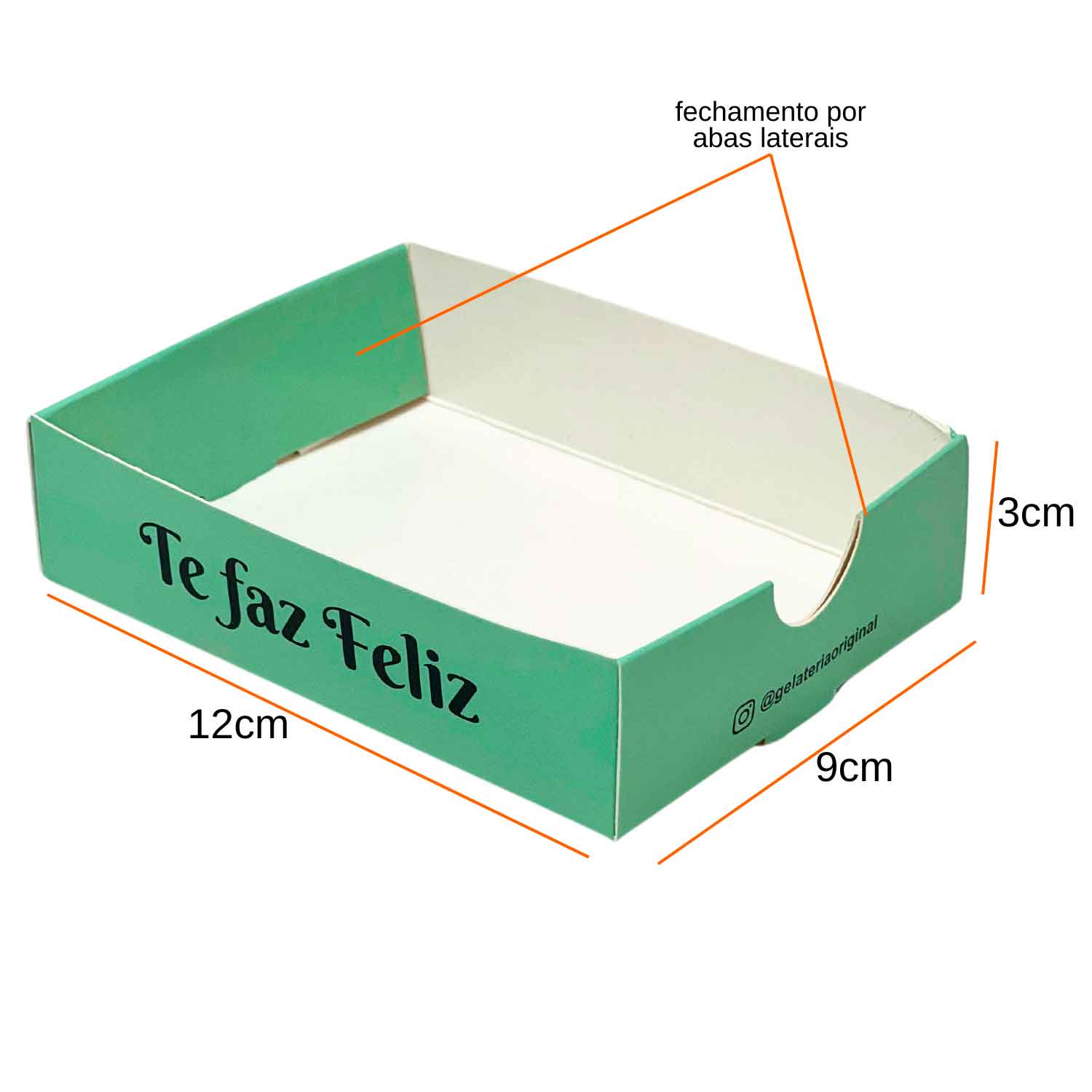 Embalagem Caixa para sorvete, Picole, Paleta (12 x 9 x 3 cm) Personalizada