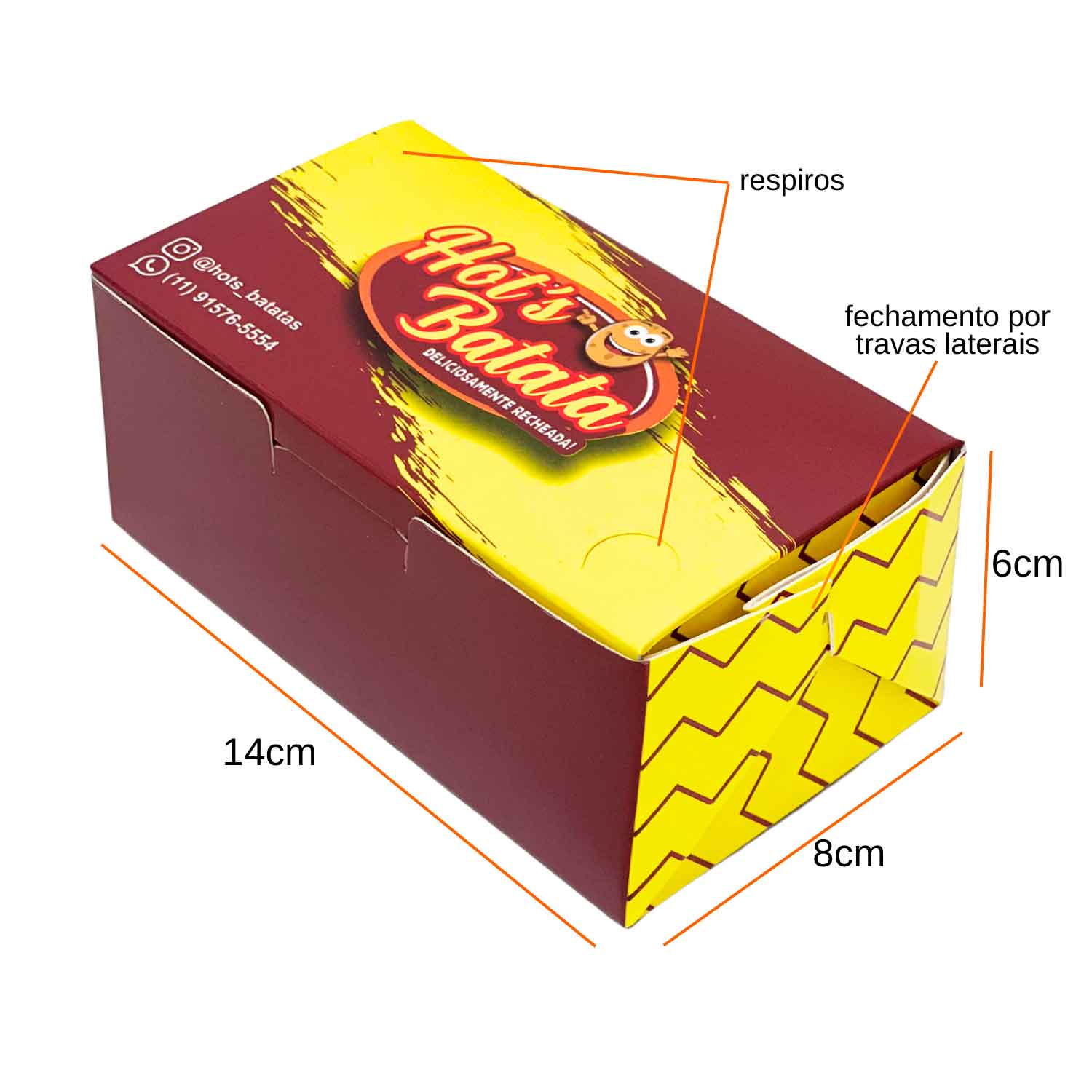 Caixa Para Delivery (14,5 x 8 x 6 cm) Personalizada