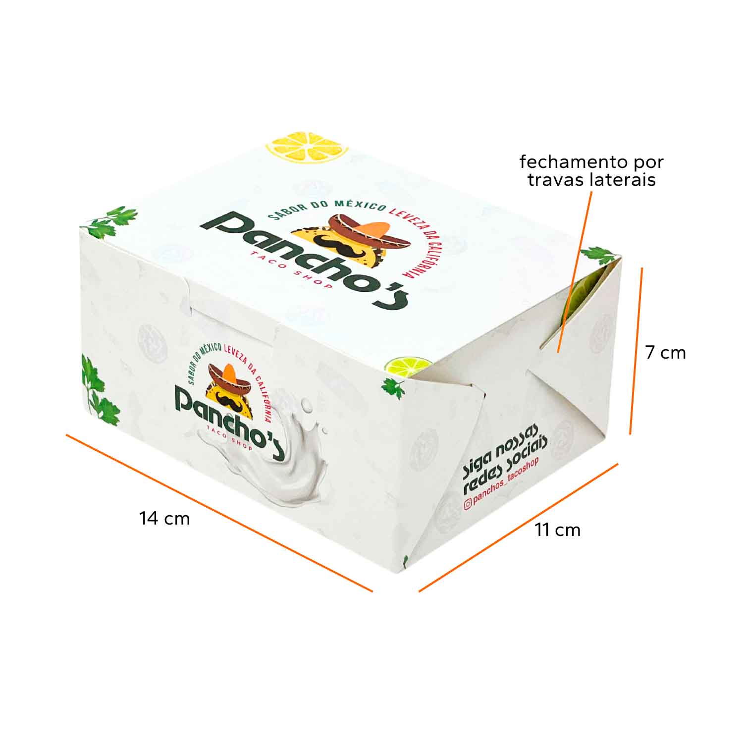 Embalagem Caixa Para Delivery Antivazamento (14 x 11 x 7 cm) Personalizada