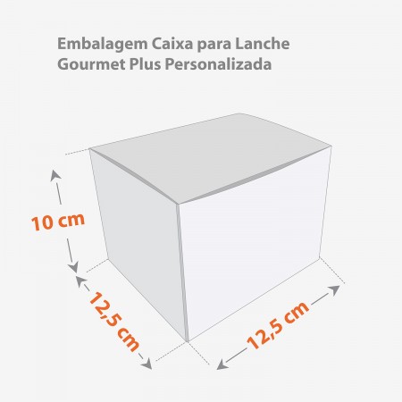 Embalagem Caixa para Lanche (12 x 9 x 12 cm) Personalizada