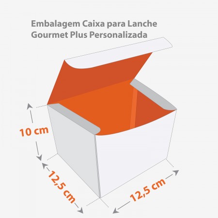 Embalagem Caixa para Lanche (12 x 9 x 12 cm) Personalizada