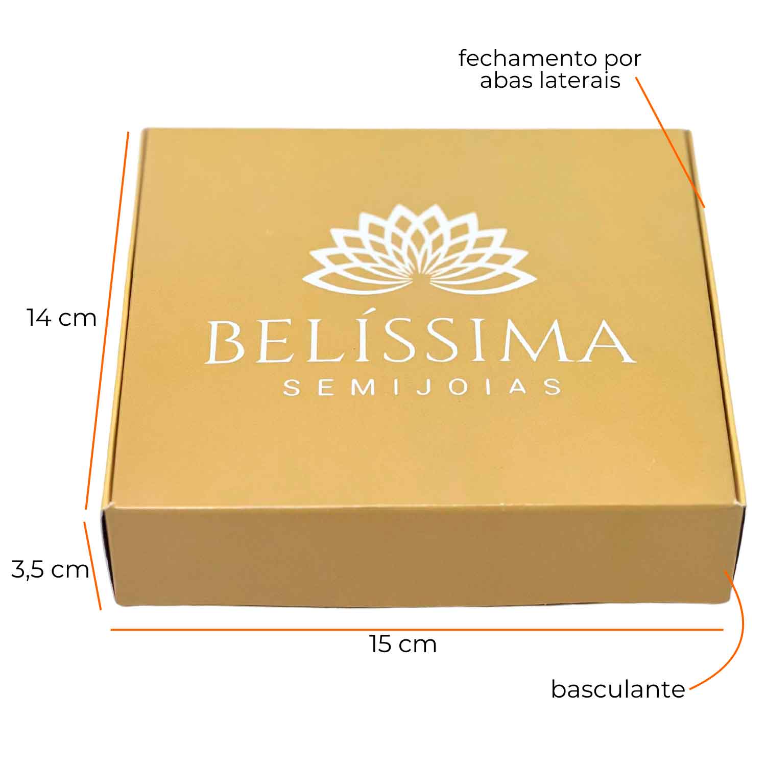 Embalagem Caixa Para Semi Joias (15 x 14 x 3,5 cm) Personalizada