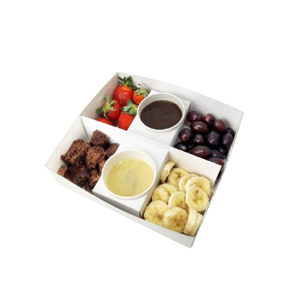 Embalagem para Fondue c/ Divisória e Visor Vazado (20 x 18 x 6 cm) Personalizada