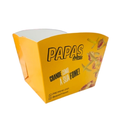 Embalagem Barca p/ Porções (9 x 8 x 9 cm) Personalizada