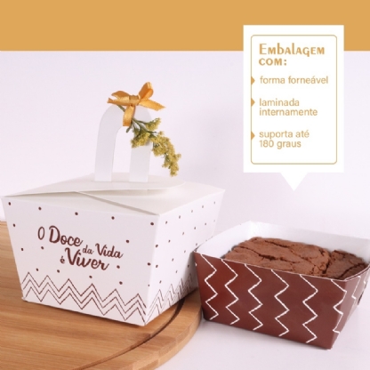 Embalagem Dolce Box com Forma Forneável (7 x 7 x 11 cm) - 50 Unidades