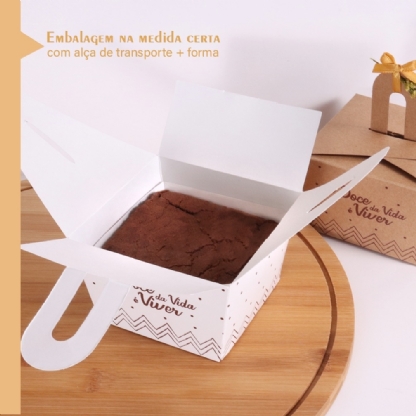 Embalagem Dolce Box com Forma Forneável (7 x 7 x 11 cm) - 50 Unidades