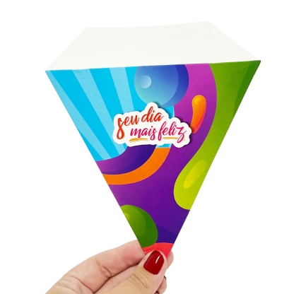 Embalagem Cone Bubble Waffle, Crepe, Wrap - 100 Unidades