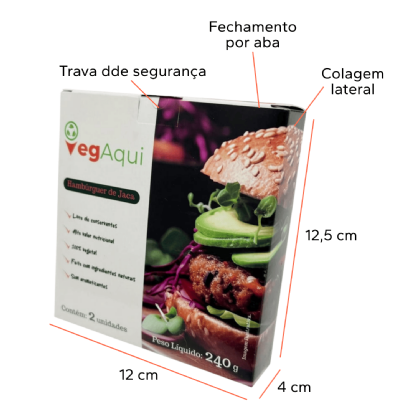 Embalagem Para Refrigeração de Hamburguer (12 x 4 x 12,5 cm) Personalizada