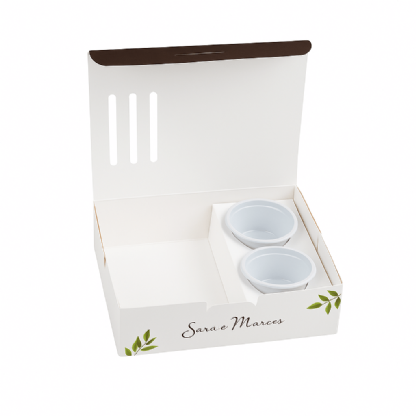 Embalagem para Churros c/ 02 Porta Molho (17 x 12,5 x 5 cm) Personalizada